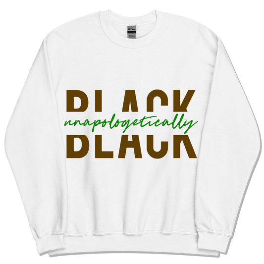 "Unapologetically Black" Sweatshirt - White / Olive / Green