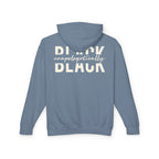 "Unapologetically Black" Lightweight Hoodie (Blue Jean/Ivory)