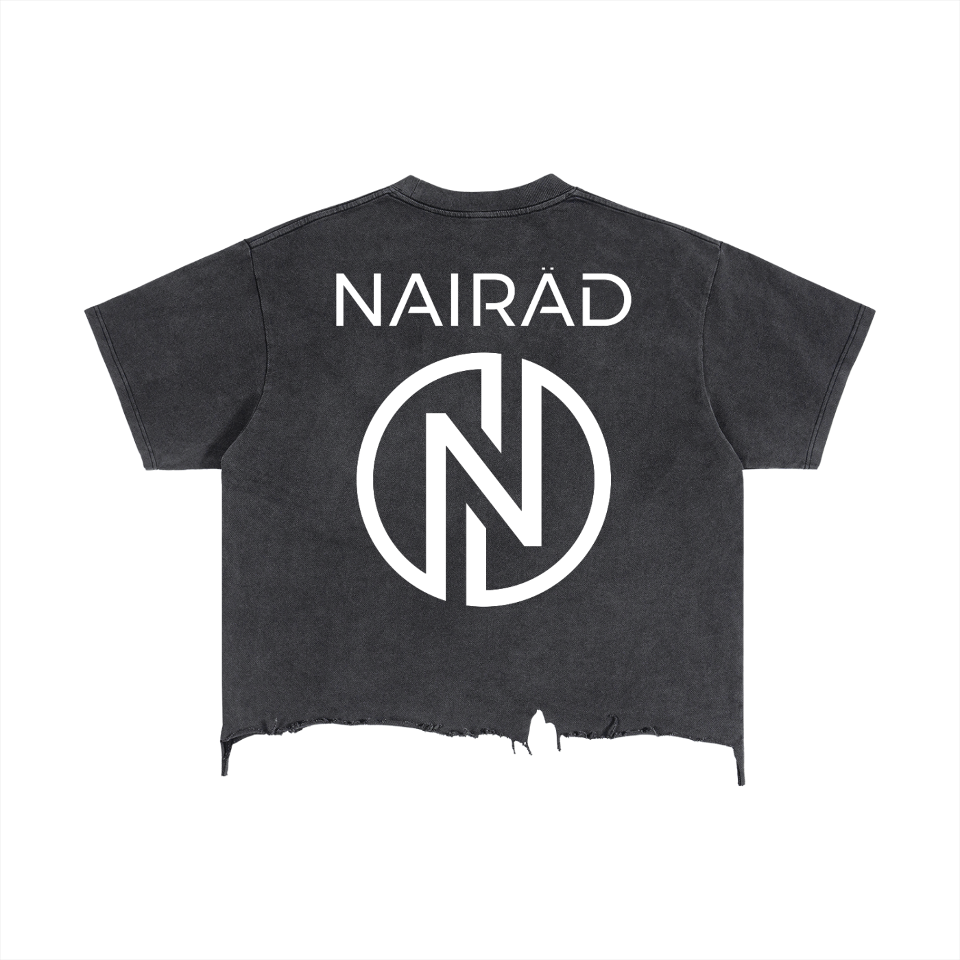 "Society" Washed Boxy Distressed T-Shirt (Black)