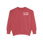"Unapologetically Black" Garment-Dyed Sweatshirt (Crimson)