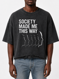 "Society" Washed  T-Shirt (Black)