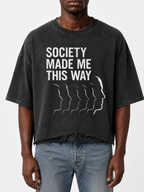 "Society" Washed  T-Shirt (Black)