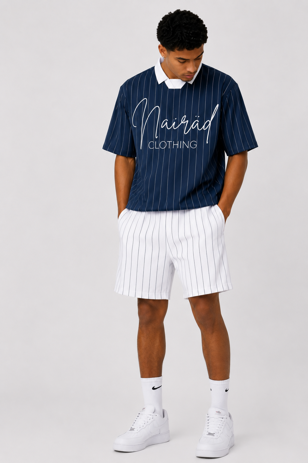 Unapologetic Pinstripe Streetwear Jersey