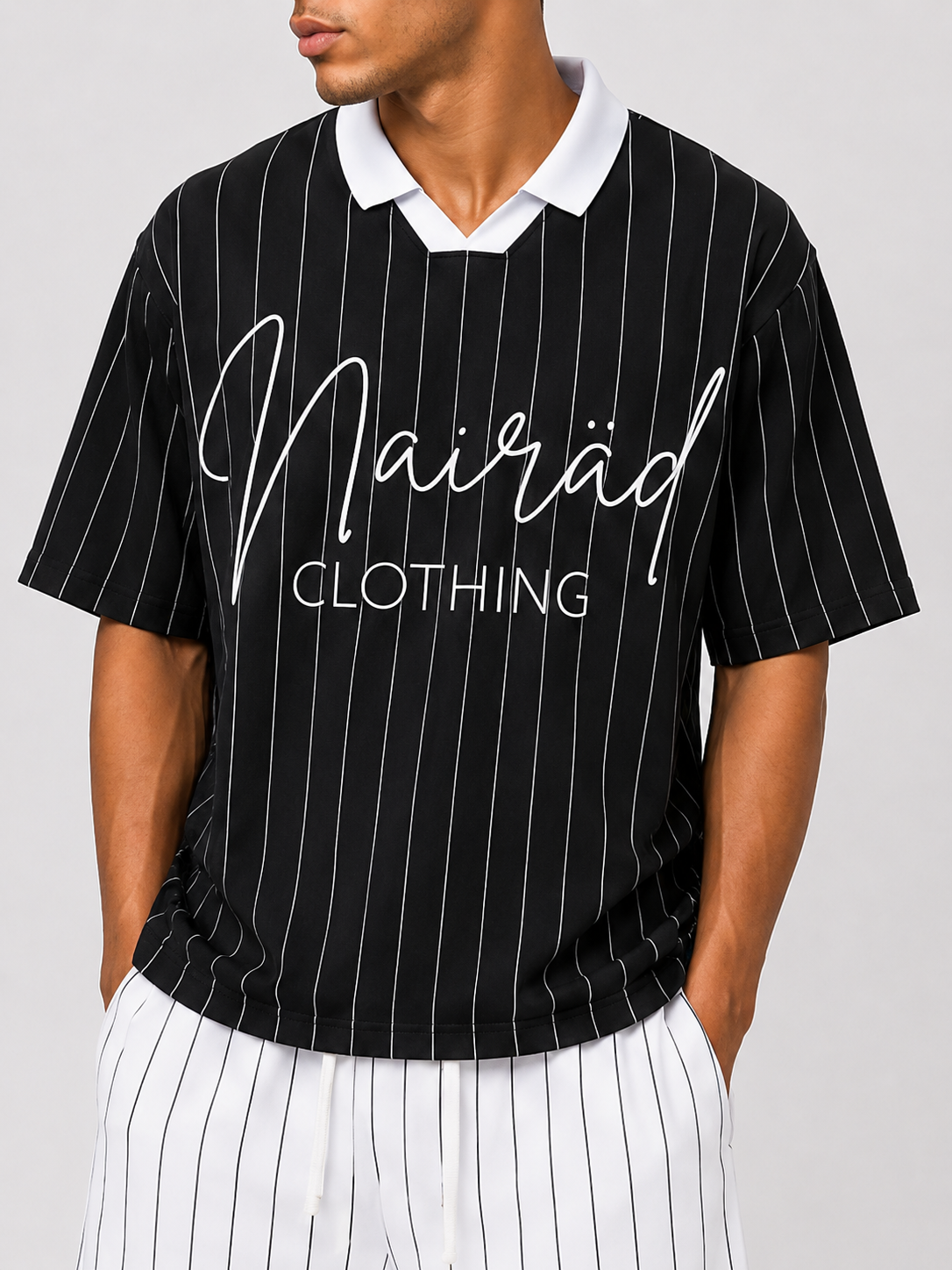 Unapologetic Pinstripe Streetwear Jersey