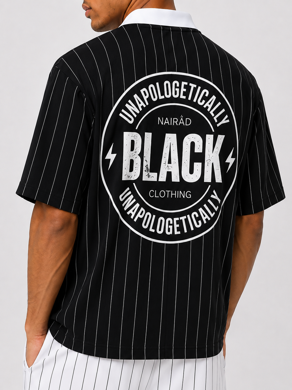 Unapologetic Pinstripe Streetwear Jersey