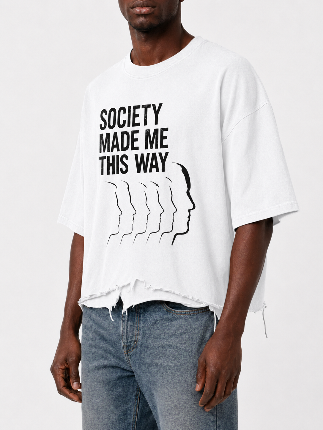 "Society" Washed T-Shirt (White)