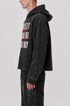 "Society" Vintage Washed Hoodie (Black)