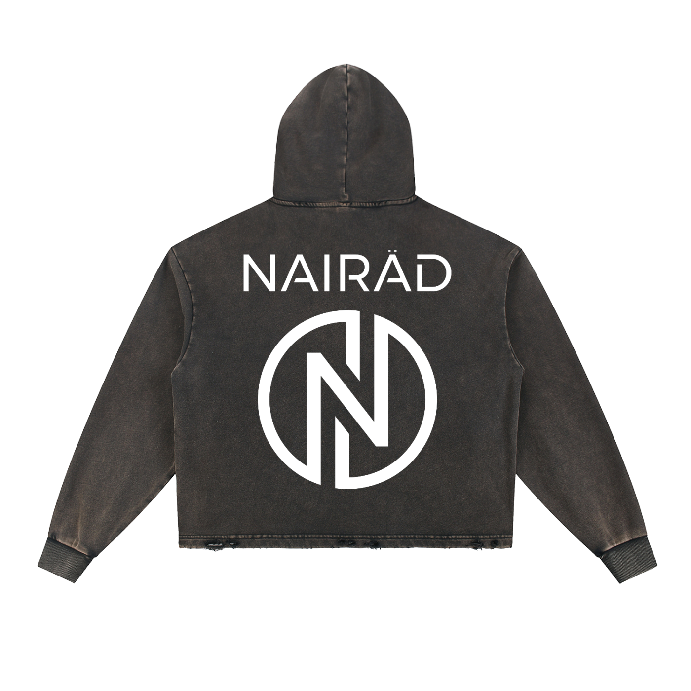 "Society" Vintage Washed Frayed-Hem Hoodie