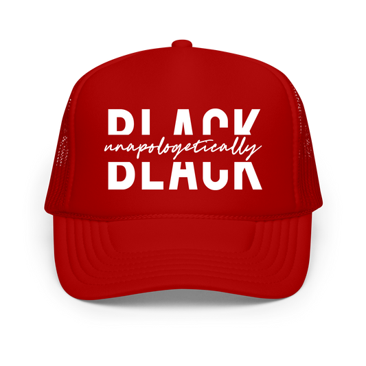 "Unapologetically Black" Trucker Hat - Red / White