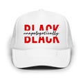 "Unapologetically Black" Trucker Hat - White / Red / Black